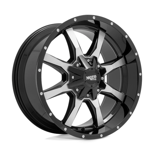 MO970 20X10 8X6.5 -24MM CB125.50 GLOSS BLACK MACHINED SPOKE FACE