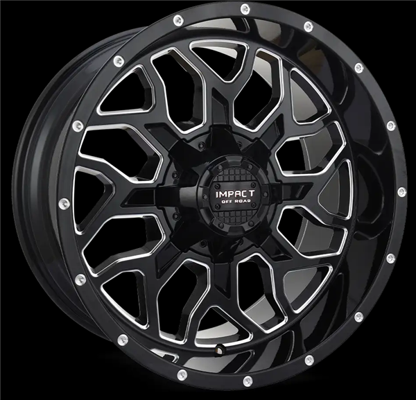 22X12 IMPACT OFFROAD 813 6X139.7/6X135 -44MM (106.1MM) GLOSS BLACK MILLED WINDOWS