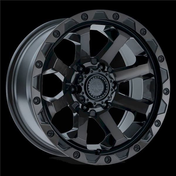 AMERICAN OUTLAW CAPONE 20X9-10 5X127 C.B-71.6 BKMT SATIN BLACK