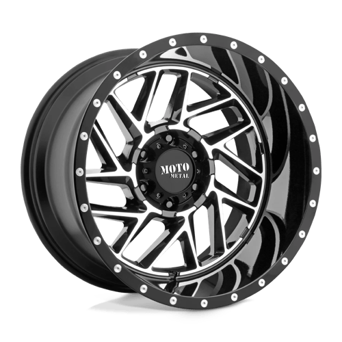 MO985 20X10 6X139.7 -18 CB106.25 GLOSS BLACK MACHINED FACES