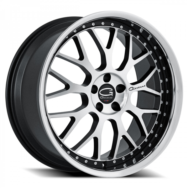 22X10.5 5X120 +30 C.B-74.1 (MB) BLACK W/MACHINED FACE W/CHROME SS LIP ESSEX(GIOVANNA)