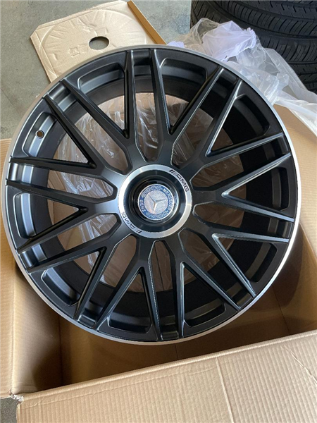 463 22X9.5 5X112 +45MM 66.6 SATIN BLACK MACHINED LIP ** MERCEDES REPLICA **