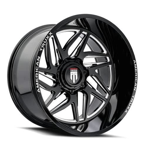 AMRICAN TRUXX GOLAITH AT1917 22X12 8X165.1 -44MM 125.2 GLOSS BLACK MILLED