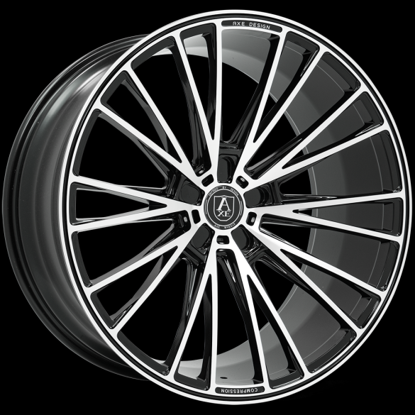 AXE CF2 22X10.5 5X112 +38MM 74.1 GLOSS BLACK POLISHED FACE