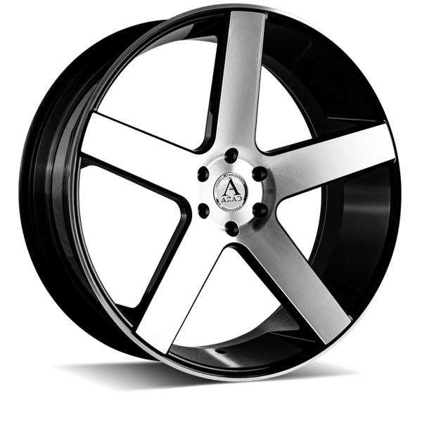 AZ5198 22X9.5 5X115 +15 CB73.1 GLOSS BLACK MACHINED FACE