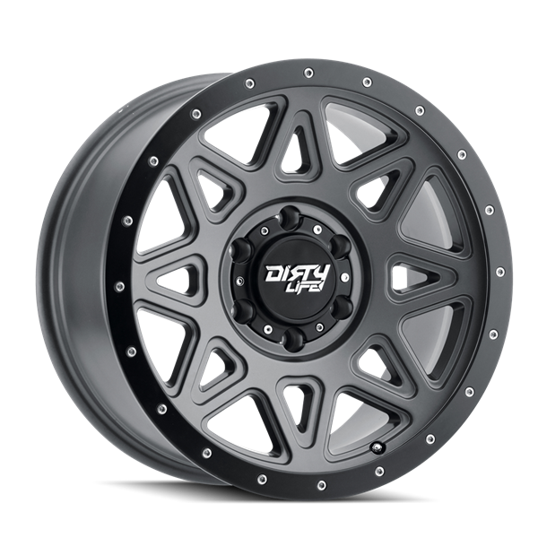 DIRTY LIFE THEORY 9305 17X9 5X127 MATTE GUNMETAL W/MATTE BLACK LIP -12MM 78.1MM