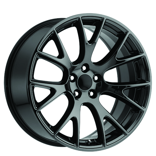 DODGE HELLCAT REPLICA CH09 22X10 +18 5X115 C.B 71.50 ALL GLOSS BLACK (NO CAP)