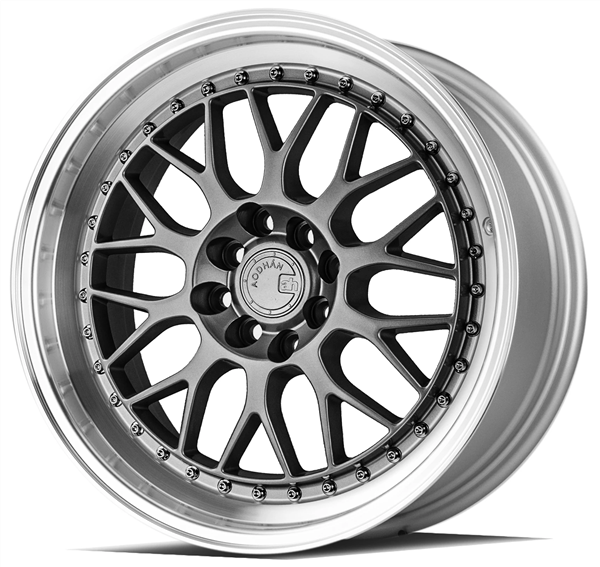 AODHAN-AH02 HYPER BLACK/MACHINE LIP 17X8.0 5X100/5X4.5 +35 +73.1 *DUAL PHASE FORGING CONSTRUCTION* D