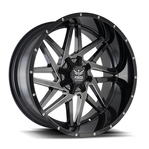 F01 22x14 5x139.7/150 BLACK MILLED -76OFFSET C.B 110.3