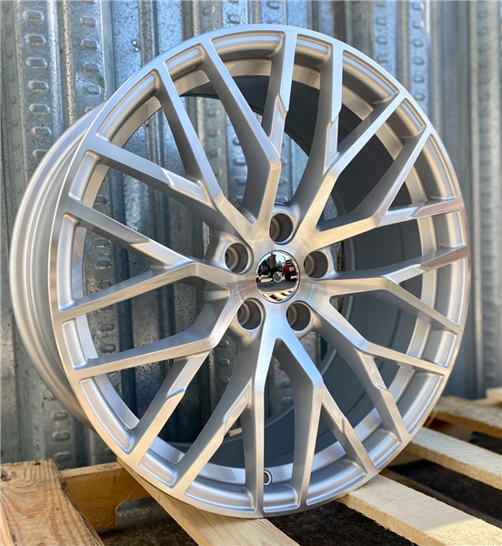 AU-1 SILVER MACHINE FACE 19X8.5 5X112 +32 +66.6 *AW*