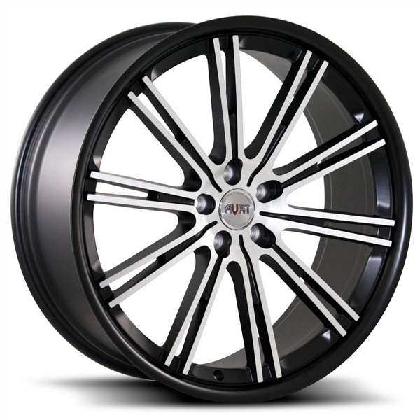 AVAT-AV11 MATTE BLACK MACHINE FACE 22X10.5 5X4.75/5X120 +30 +74.1