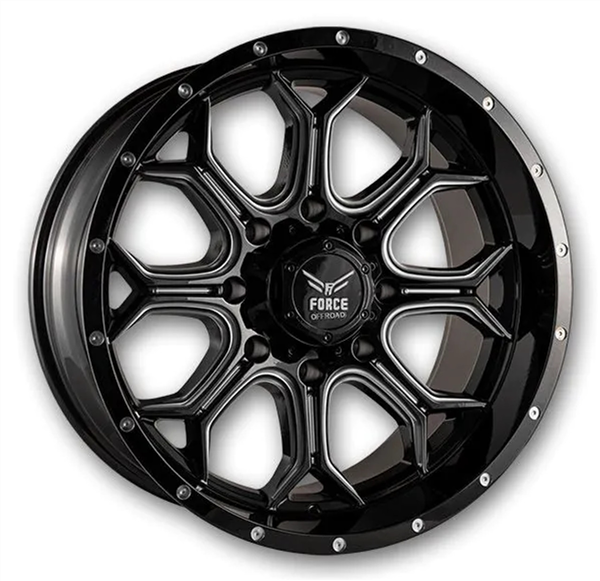 F42 20X10 6X139.7 -12 CB106.1 BLACK MILLED