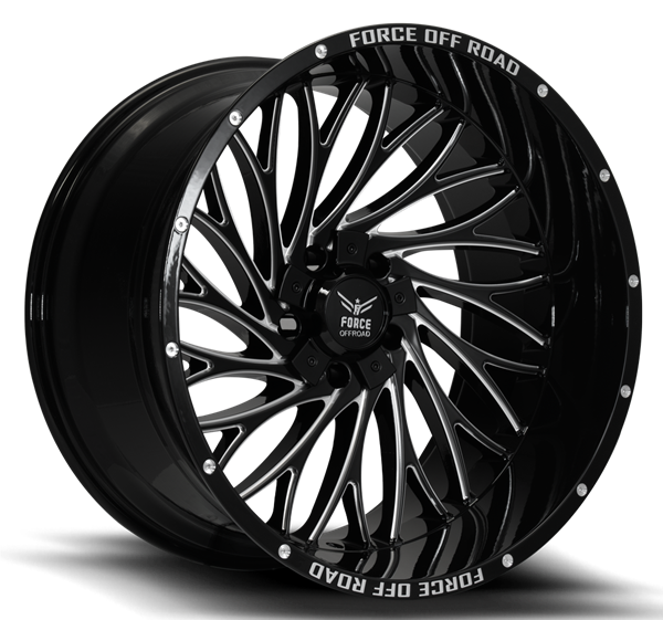 F50 22X10 5X127/139.7 -12MM GLOSS BLACK MILLED