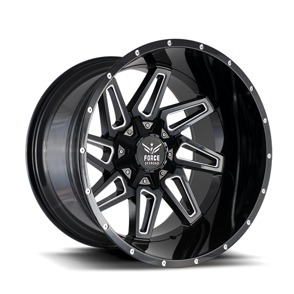 FORCE F02 22X12 6X135/139.7 BLACK /MILLED -44 C.B-106.1