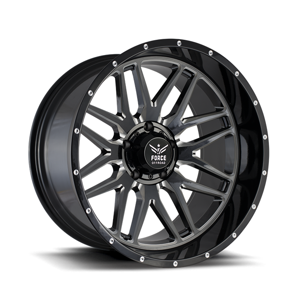 FORCE F04 22X12 6X139.7 OFFSET-44 C.B 106.1 BLACK/MILLED