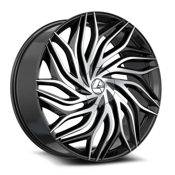 AZARA AZA-537 GLOSS BLACK & MACHINED 18X8.0 5X114.3/5X120 +35 +74.10 *NC*