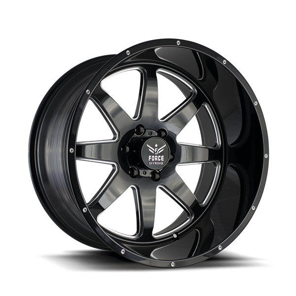FORCE F06 22X12 6X139.7 OFFSET -44 C.B 110.3 BLACK/MILLED