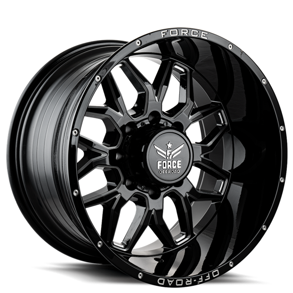FORCE F30 20X10 8X165 -12 125.1 BLACK MILLED