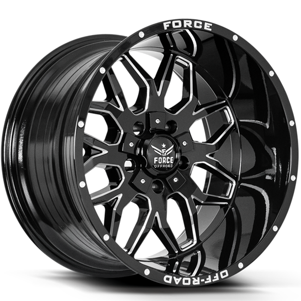 FORCE F30 20X12 6X135/139.7 OFFSET -44 C.B 110.3 BLACK MILLED