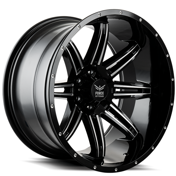 FORCE F32 22X12 5X127 -44 C.B78.1 BLACK MILLED