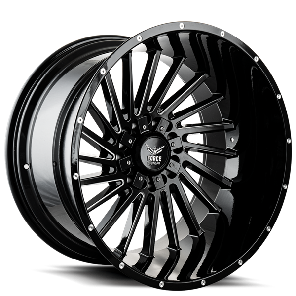 FORCE F38 20X12 6X135/139.7 -44 C.B106.1 BLACK MILLED