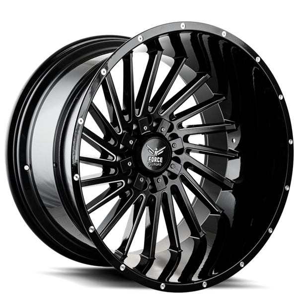 FORCE F38 22X12 6X135/139.7 -44 C.B 106.1 BLACK MILLED