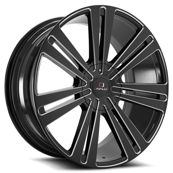 CAVALLO CLV-16 GLOSS BLACK/MILLED 22X9.5 5X115/5X5.5 +15 +78.1