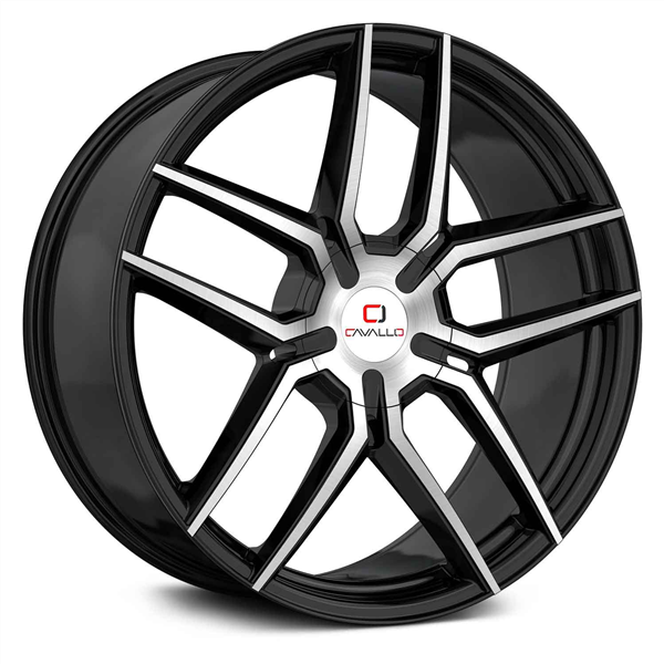 CAVALLO CLV-55 GLOSS BLACK MACHINED 18X8.0 4X100/4X114.3 +35 +74.1 *NC*