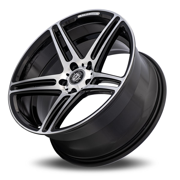 CURVA CONCEPTS-C5 GLOSS BLACK/MACHINE FACE 20X9.0 5X4.5 +35 +73.1