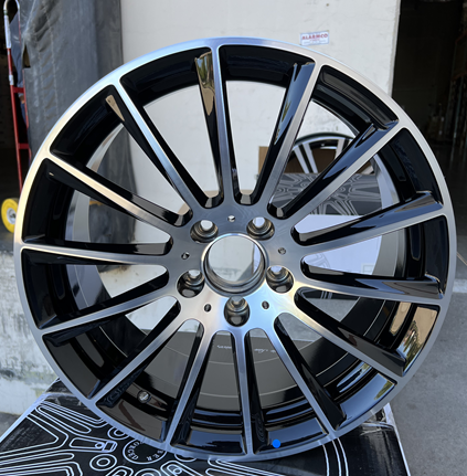 CYBER FORGED-CF137 GLOSS BLACK/MACHINE FACE 19X9.5 5X112 +43 +66.45