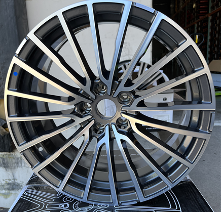 CYBER FORGED-CF174 GUNMETAL/MACHINE FACE 19X9.5 5X4.75/5X120 +35 +72.56 *NO CENTER CAP*