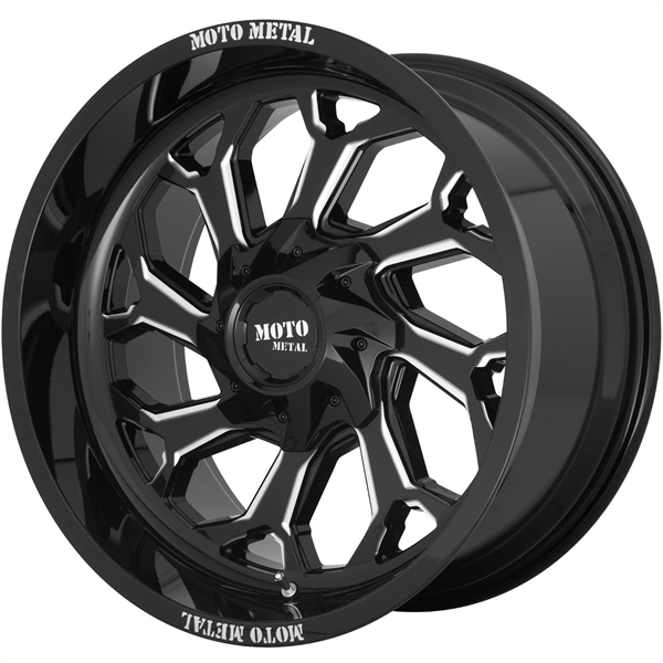 MO999 22X12 6X135/139.7 -44 CB105.25 GLOSS BLACK MILLED ACCENTS