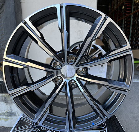 CYBER FORGED-CF182 GUNMETAL/MACHINE FACE 20X10 5X112 +36 +66.45 *NO CENTER CAPS*