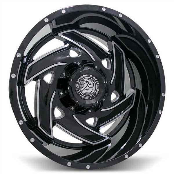 DIABLO OFFROAD-D02 GLOSS BLACK/MILLED 22X12 6X135/6X5.5 -44 +108 *D02-221237144BM*