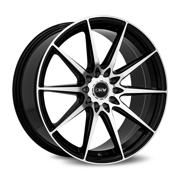 DRW-D19 BLACK/MACHINE FACE 18X8.0 5X4.25/5X4.5 +38 +73.1