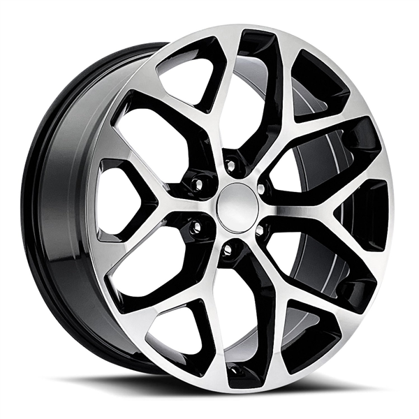REPLICA RP032 20X9 6X139.7 +27MM 78.1 GLOSS BLACK MACHINED FACE ** SNOWFLAKE REPLICA**