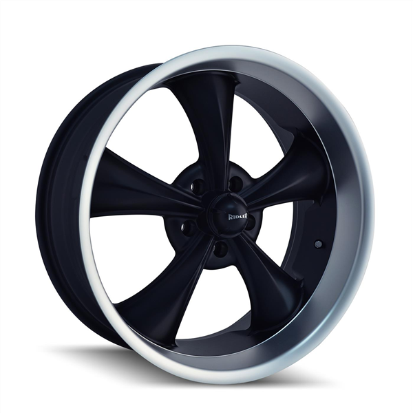 RIDLER 695 22X10.5 5X120 +0 CB83.82MM MATTE BLACK W MACHINDER LIP