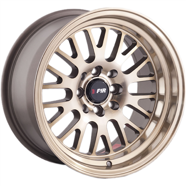 F1R-F04 BRONZE/MACHINE LIP 15X8.0 4X100/4X4.5+0