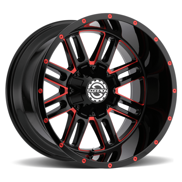 SC18 20X12 6X135/139.7 -44 CB106.1 BLACK RED MILLED