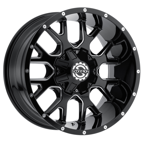 SC19 22X12 6X135/139.7 -44 CB106.1 BLACK MILLED