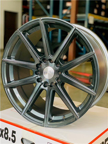 F1R-F27 GUN METAL 18X9.5 5X4.5/5X4.75 +38 *STAGGERED* *NEW*