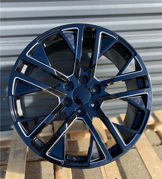 GM-3 GLOSS BLACK & MILLED SPOKES 22X9.0 6X5.5 +24 +78.1 *AW*