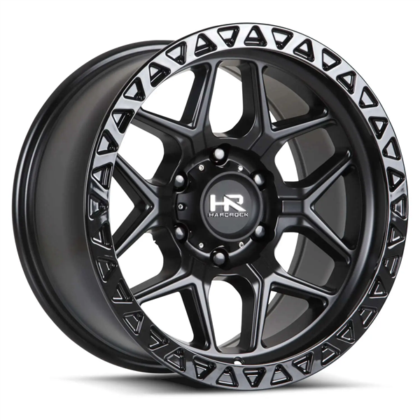 H107 17x9 5x127 -12 78.1 Matte Black-Black B/L