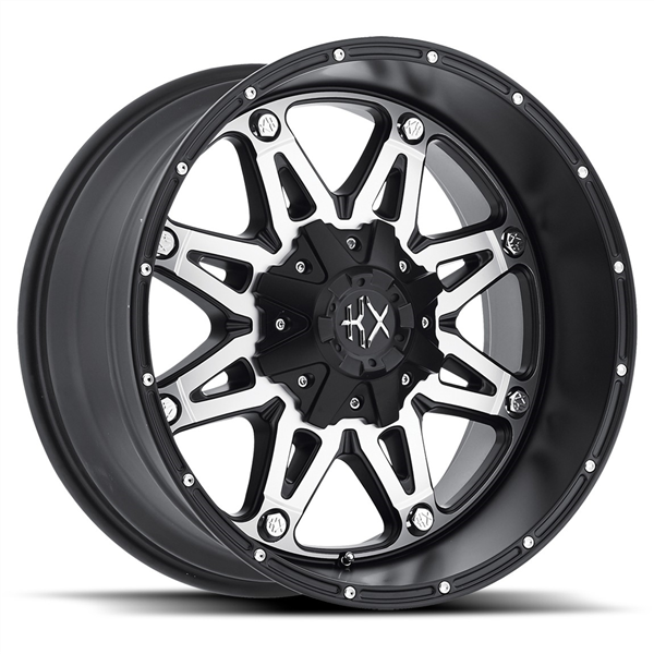 KX-02 MATTE BLACK/MACHINE FACE 18X9.0 5X127/5X139.7 -12 +87.1
