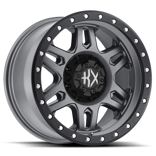 KX-04 MATTE GREY/SATIN BLACK RING 17X9.0 5X139.7 -12 +106.2
