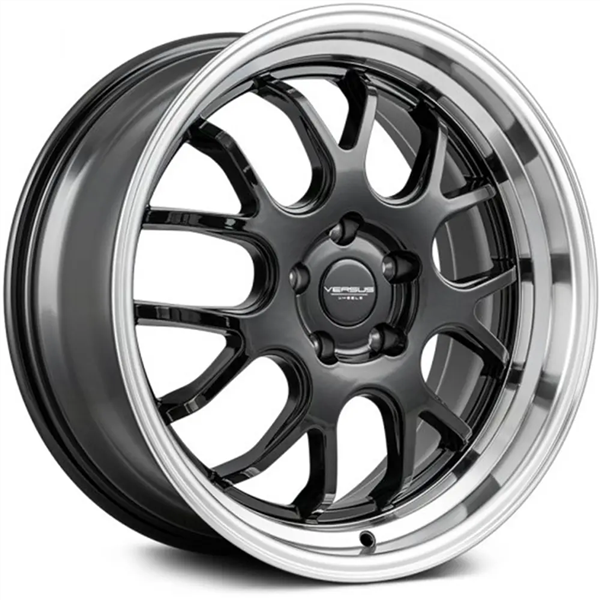 VS824 18X8.5 5X120 +35 C.B 73.1 BLACK /POLISHED LIP