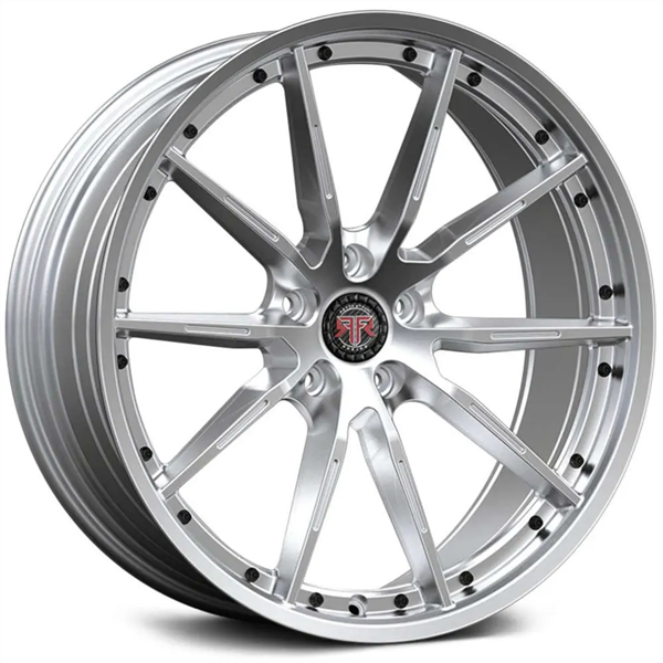 RF1 20X10 5X120 +30 CB74.1 SILVER BLACK RIVETS (SOLD ONLY AS STAGGERED FITMENTS)