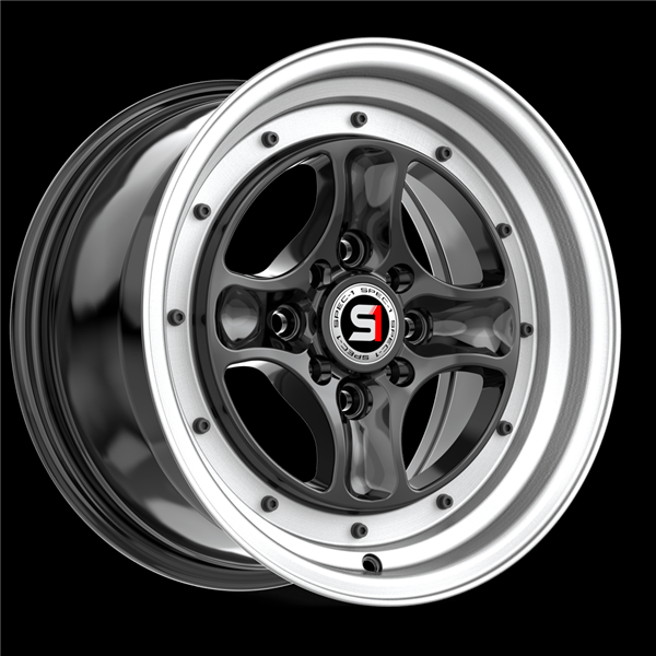 SPEC-1 SPT-35 GLOSS BLACK MACHINED LIP 15X8.0 4X100/4X114.3 +25 +73.10 *NC*