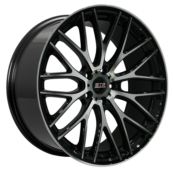 STR RACING-615 BLACK/MACHINE FACE 19X9.5 5X4.75/5X120+40 **STAGGERED ONLY**