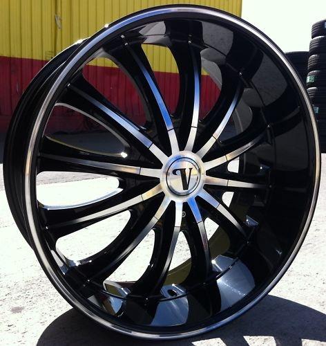 VELOCITY-15 BLACK MACHINE FACE/ ALUMINIUM CAP 22X9.5 6X135/6X5.5